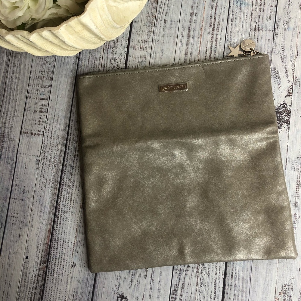 NWOT BareMinerals Bronze Metallic fold soft clutch - Picture 3 of 6